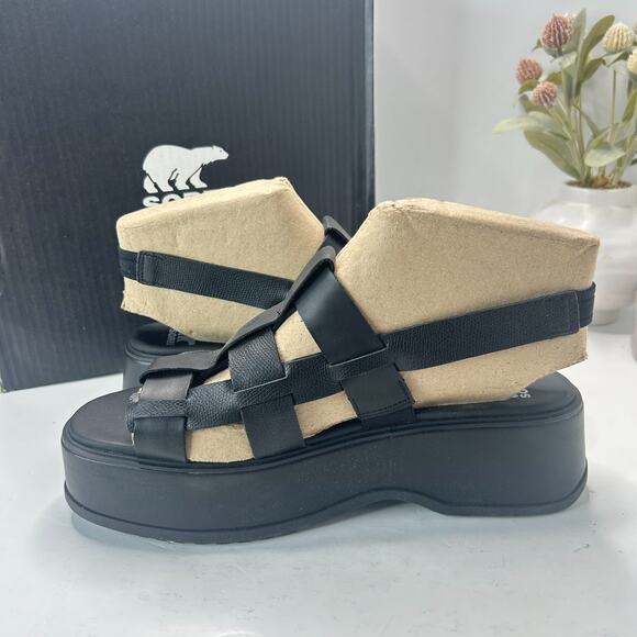 Sorel Dayspring Slingback Cage Platform Sandal Black NL5083-010 Women's 12 NWB - Picture 6 of 10